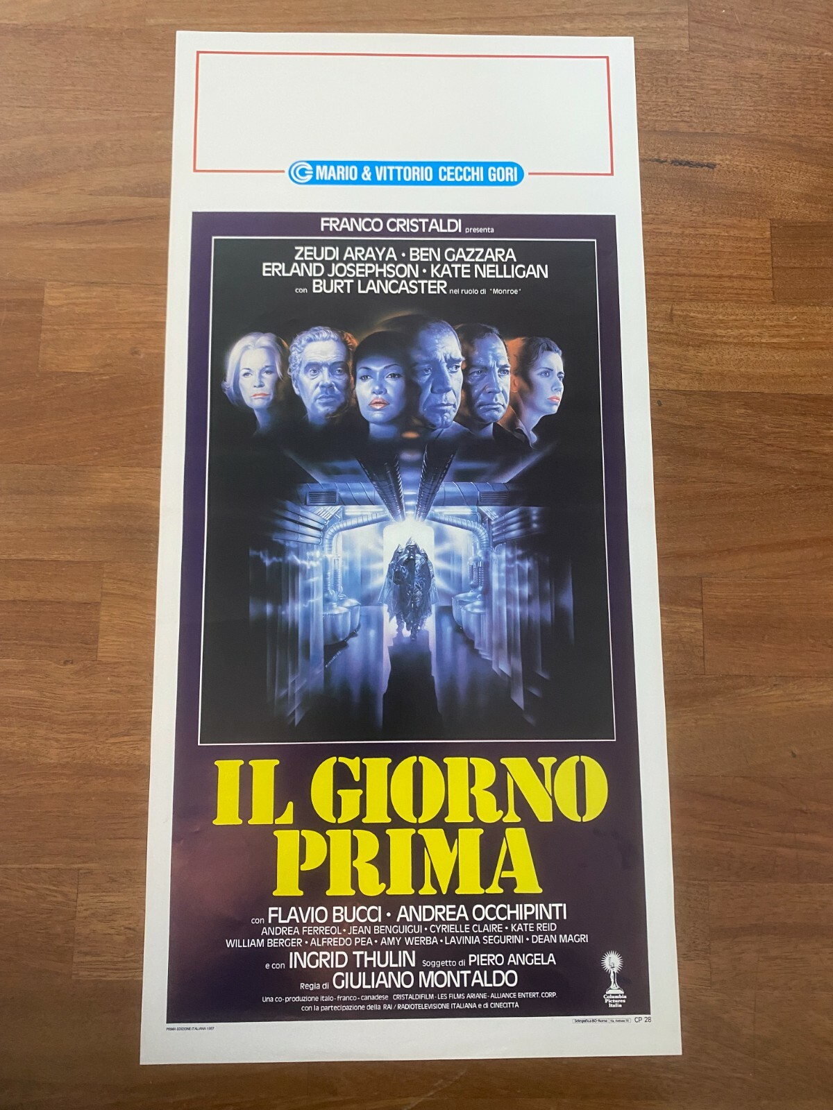 Locandina originale film Il giorno prima (1987) - Regia di Giuliano Montaldo