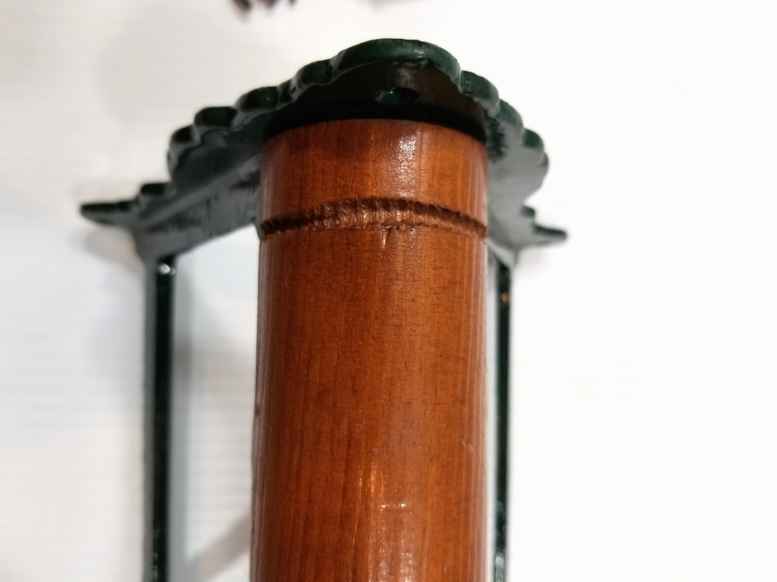 Cast Iron & Wood Aluminum Horse Head Green Tack Rack Holder Hook Barn