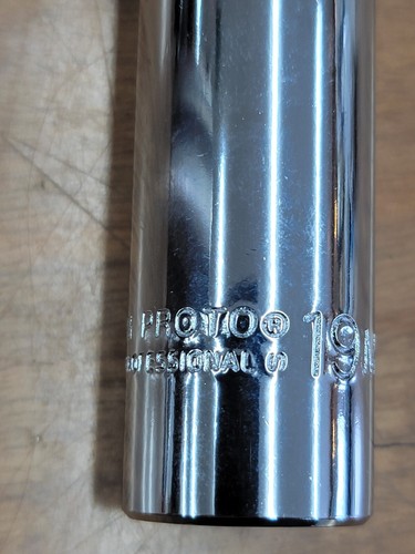Proto 5019M 19 mm, 12pt, Deep 3/8" Drive USA MADE NEW. - Picture 3 of 5