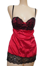 Fredericks of Hollywood Women's Chemise Lace Slip Nighty vintage Black SZ Small