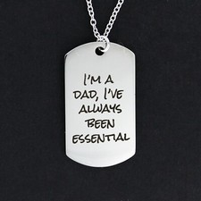 I'M A DAD Dog Tag Necklace - Stainless Steel Charm Large Engraved Man Essential