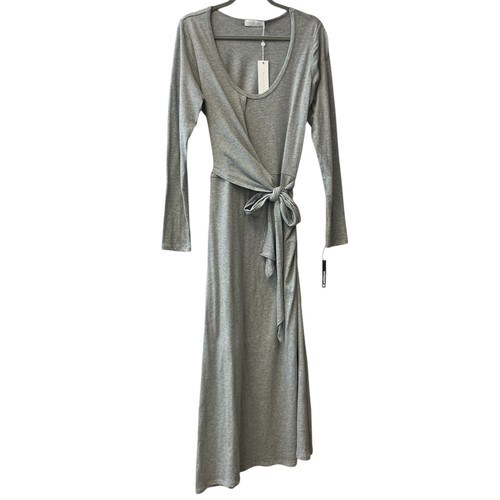Jonathan Simkhai Standard Gray Willow Organic Jersey Scoop Neck Midi Dress sz L