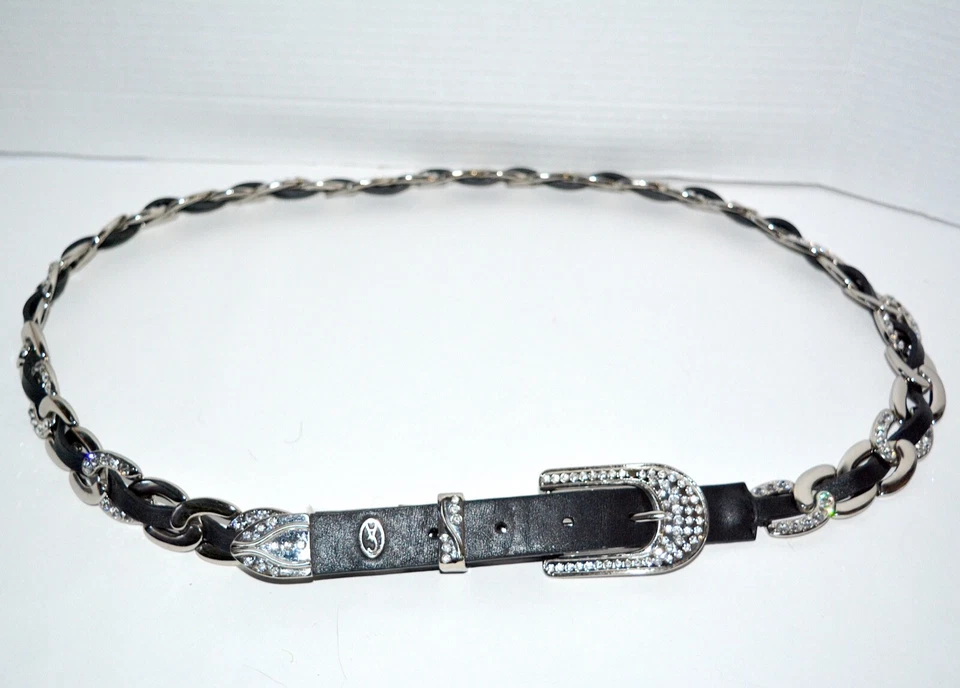 Christine Alexander цепочка кожаный ремень женщин кристалл со стразами XL - Изображение 3 из 3