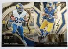 (2) Cooper Kupp 2023 Panini Select Turbo Charged #TUR-CKU + Kyren Williams Club