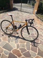 BICI CORSA GIALLO NERO SCAPIN FORCELLE E CERCHI IN CARBONIO CAMPAGNOLO 
