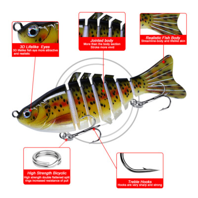 5 PCS Lot Multi Jointed Bait 7-Segment Fishing Lures Swimbait Bionic Wobbler New | eBay 5 PCS Lot Multi Jointed Bait 7-Segment Fishing Lures Swimbait Bionic Wobbler New | eBay