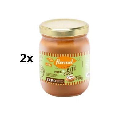 Lot of 2 Flormel Milk Cream Dulce de Leite w/ Coconut Zero Candy Sweet 210g