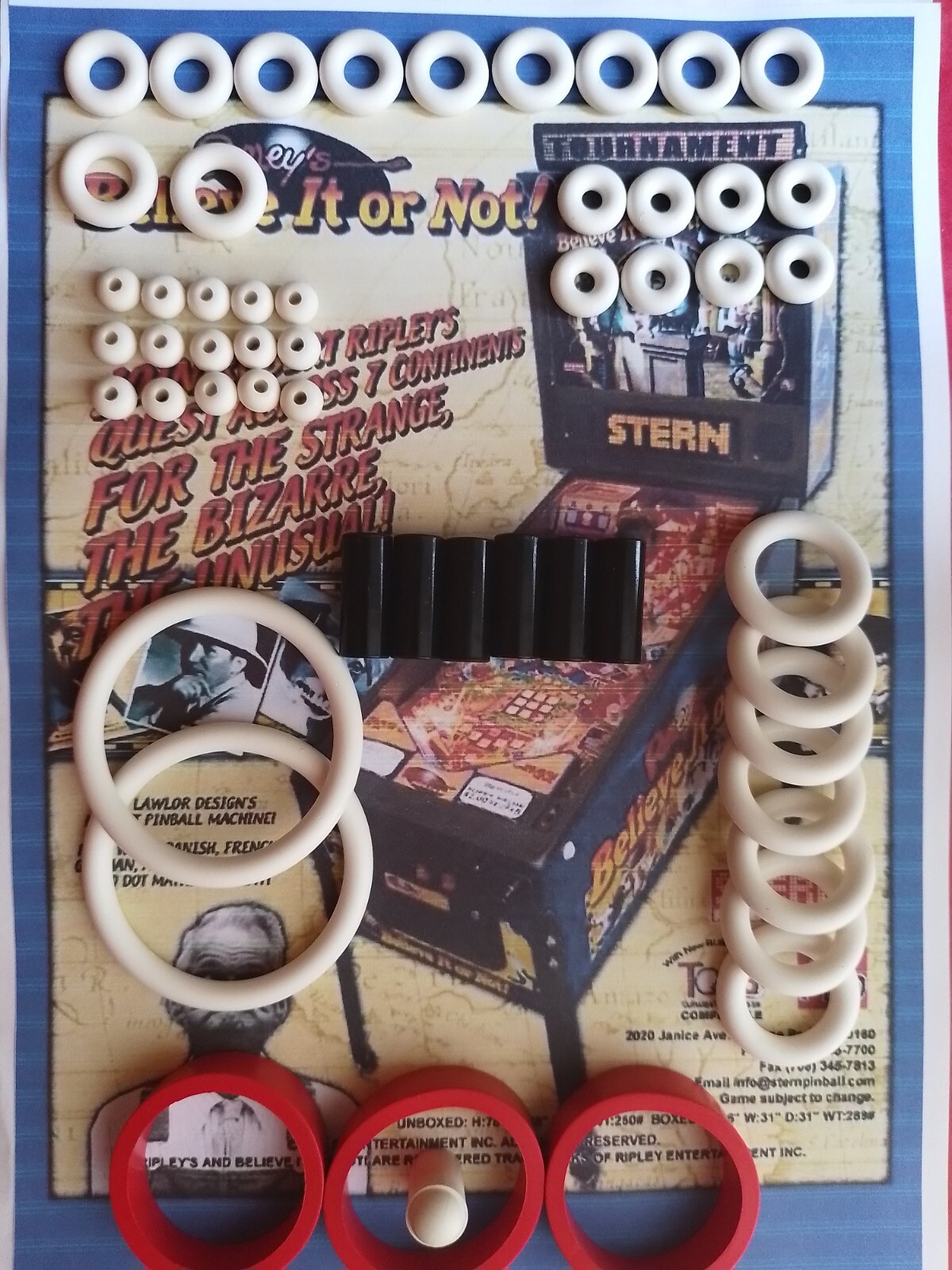 Kit élastiques caoutchouc pour flipper Stern Ripley's Believe It or Not