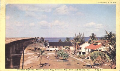 Overseas Highway above Pigeon Key between Key West & Miami Florida Postcard