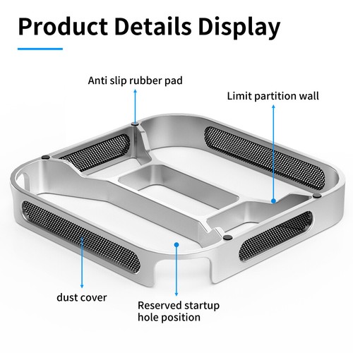 Support de bureau pour Mac Mini M4 / M4 Pro 2024 dissipation de chaleur montage en aluminium station d'accueil - Photo 14/18