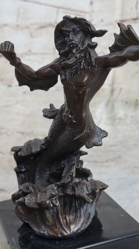 Bronzefigur Neptun Wassergott Bronze Poseidon Skulptur Statue Sculpture Decor - Picture 6 of 7