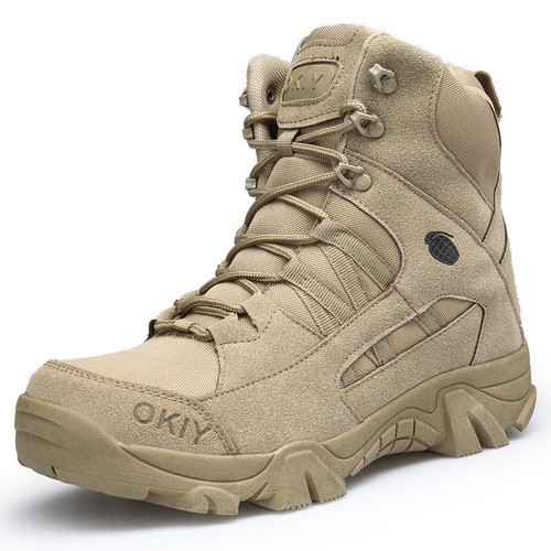 Men's Desert Army Combat Patrol Boots Tactical Military Work Tan Jungle Suede - Picture 3 of 11