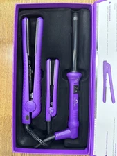 Sutra Beauty 3-piece Hair Styling Kit Purple FLAT Curling & TRAVEL iron $495 NEW