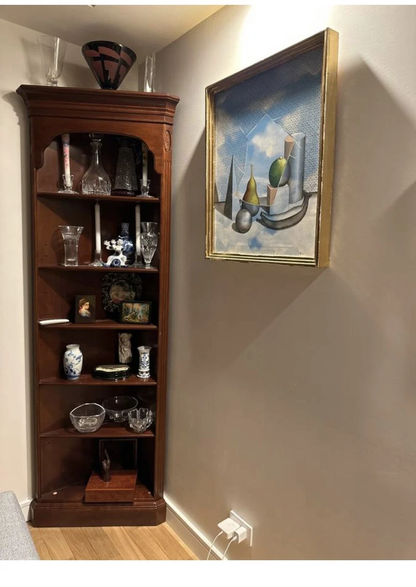 Ethan Allen Georgian Solid Curio China Cabinet Bookshelf Corner Curio Hutch