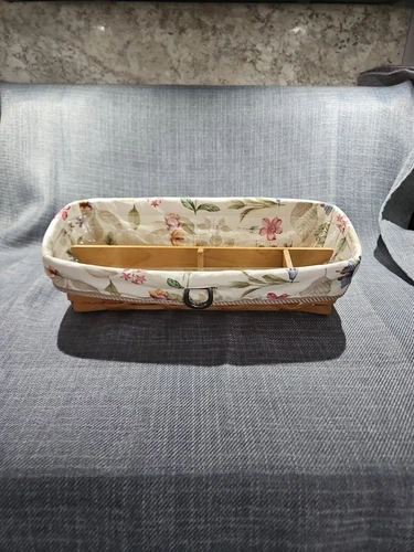 Longaberger Sort & Store Mail & Bill Organizer Basket W/ Liner  Protector Combo