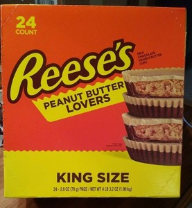 reese peanut butter lovers exp 24ct cups king packages oz