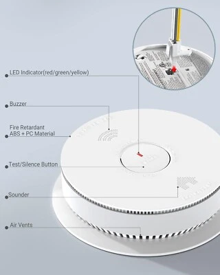 SITERWELL Hardwired Interconnected Smoke CO Detector Combo LOT