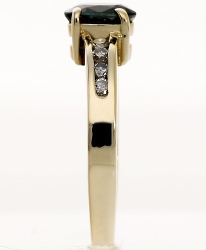 Diamond Sapphire Birthstone Ring 14K Yellow Gold 1.20CT Size 6 1/2 - Picture 5 of 8