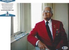 CHARLES MCGEE SIGNED TUSKEGEE AIRMEN WWII SIGNED 8x10 PHOTO G BECKETT COA BAS