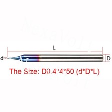 0.4MM micro end mill HRC65 2 flute Tungsten Carbide Flat milling cutter 1pcs