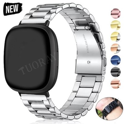 Für Fitbit Versa 4 / Versa 3 / Sense 2 /Sense Ersatz Edelstahl Metall Armband DE