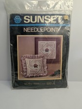 Vintage 1983 Sunset Needlepoint Kit Ivory Lace Pillow or Picture 6316