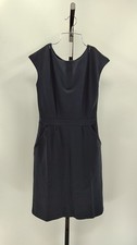 Quince Women Ultra-Stretch Ponte Cap Sleeve Dress Blue XS