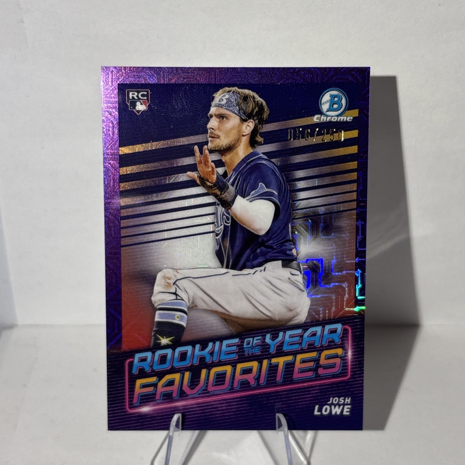2022 Bowman - Rookie of the Year Favorites Josh Lowe #ROYF-11 Purple /250 (RC)