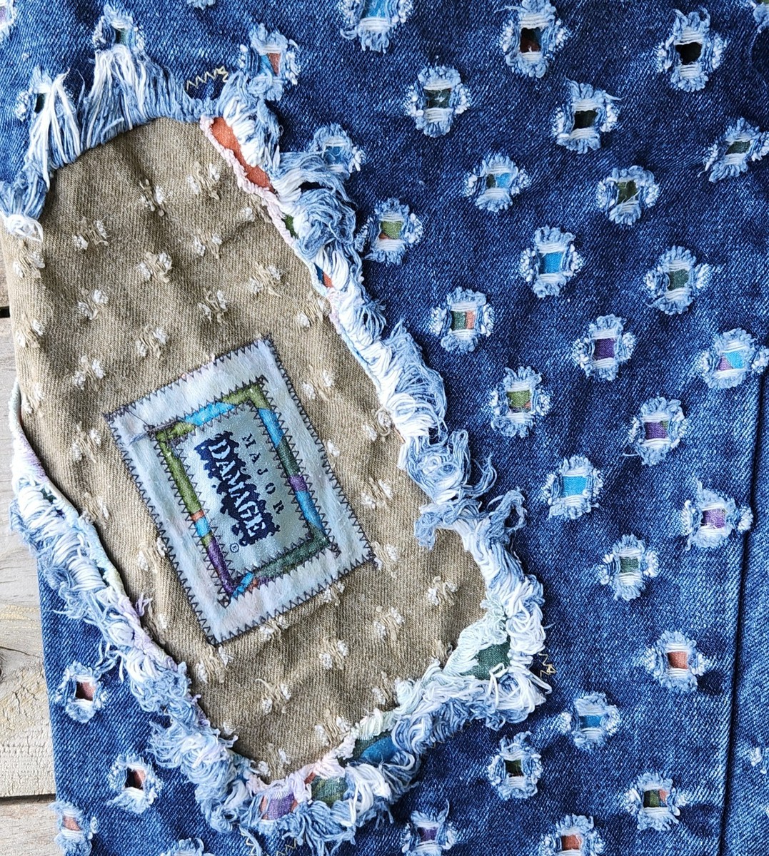 VTG 90s Major Damage Streetwear Patchwork High Waisted Denim Jeans