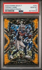 2020 Panini Select Ceedee Lamb #257 Gold Disco Prizm PSA 10