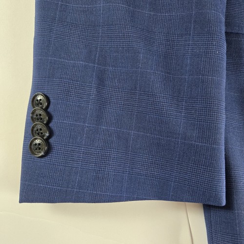 Tommy Hilfiger Cobalt Blue Plaid Blazer 44R Mens 2 Button Sport Coat Jacket - Picture 9 of 20