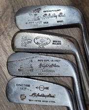 4 Antique Vintage 1920's Hickory Wood Shaft Golf Putters Spalding Macgregor