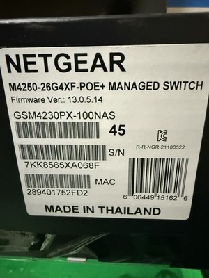 NETGEAR GSM4230PX-100NAS 30 Port Rack Mountable Ethernet Switch