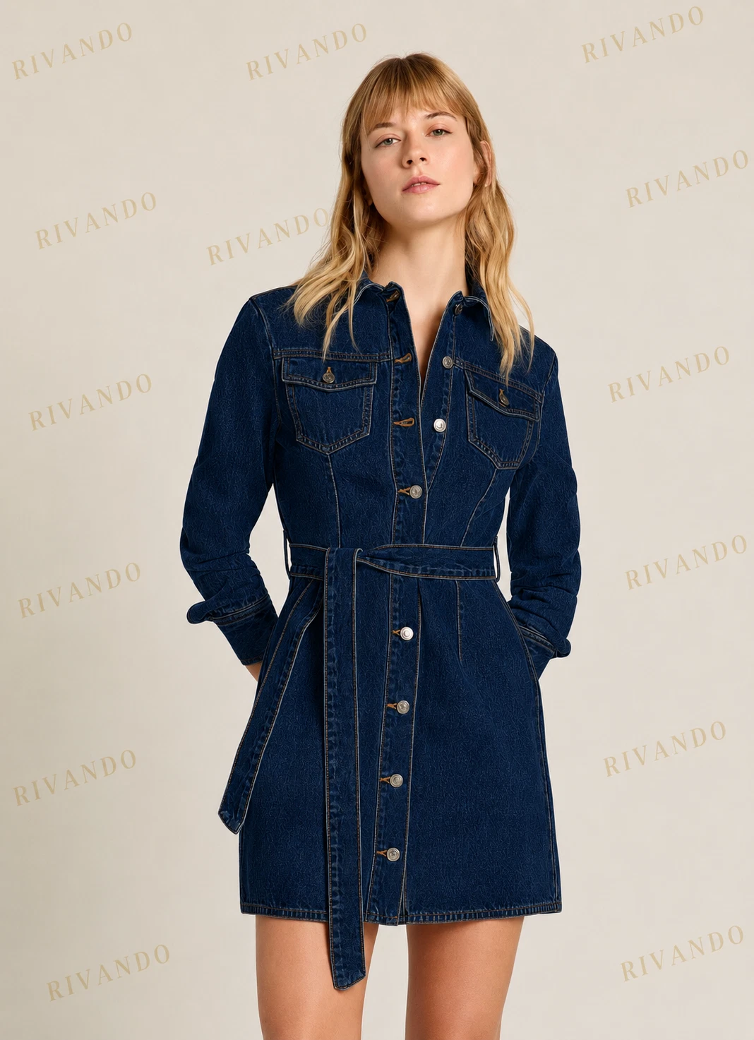Vestito di Jeans Calliope con Cintura