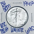 1941 D BU UNCIRCULATED LIBERTY WALKING SILVER HALFDOLLAR AUTHENTIC U.S.MINT 6190