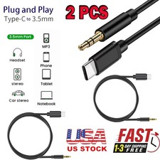 2pcs For iPhone 15/Pro/Max/Plus - USB-C to 3.5mm Aux Cable Audio Cord Car Stereo