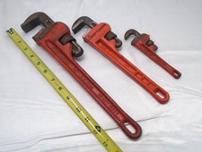 Vintage CRAFTSMAN 14" & 10" Ridgid 6" Pipe Wrench Set Heavy Duty Adjustable