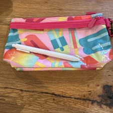 Thirty one Clear Clip Pouch In The Popsicle Print With Pen