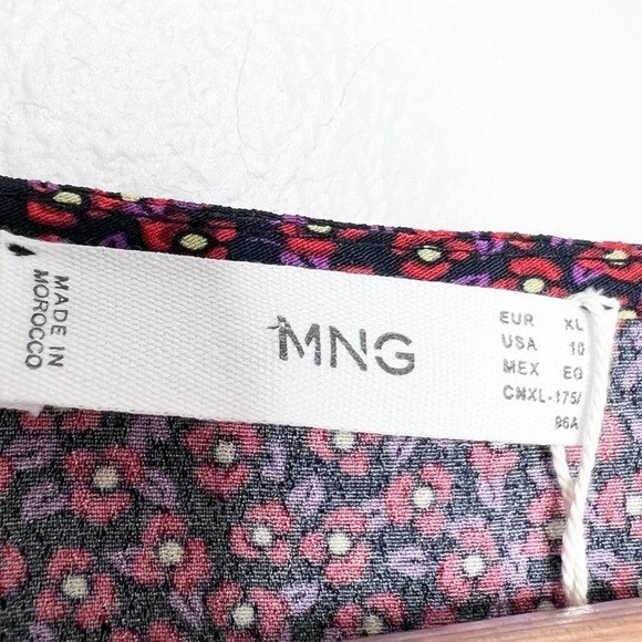 NWT MNG Mango Floral Print V Neck Button Front Mini Dress Long Sleeve Size 10 thumbnail 12