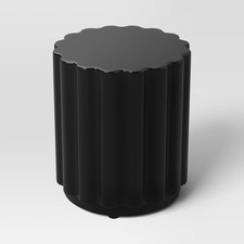 Scalloped Round Side Table Black - Room Essentials