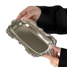 2X(Silver Tray Silver Tray Decorative Silver Serving Tray W1P1)4828