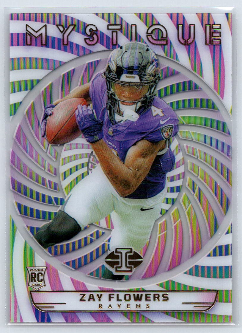 2023 Panini Illusions Zay Flowers #42 RC Mystique Rainbow Baltimore Ravens