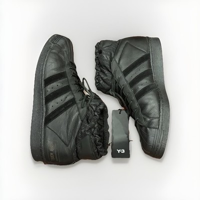 adidas Y-3 Yohji Yamamoto Originals Snow Model Black Leather Shoes, Men s 9.5