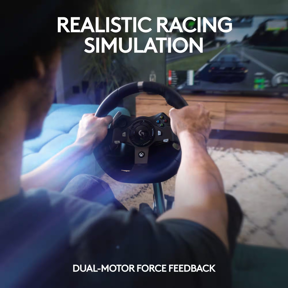 Logitech - G920 Driving Force Racing Wheel and Pedals for Xbox