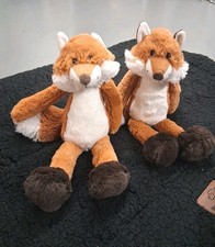 SUPER SOFT PLUSH - FOX Pair Of 2 Matching Foxes.