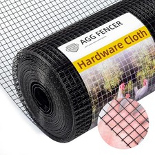 16in x 10ft Black Hardware Cloth 1/2 inch 19Ga PVC Coated Wire Mesh Vinyl Coated