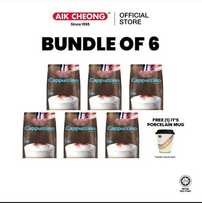 MALAYSIA COFFEE combo 6 packs cappuccino drink hot/cold( 3 in 1) 72 sachet x25g