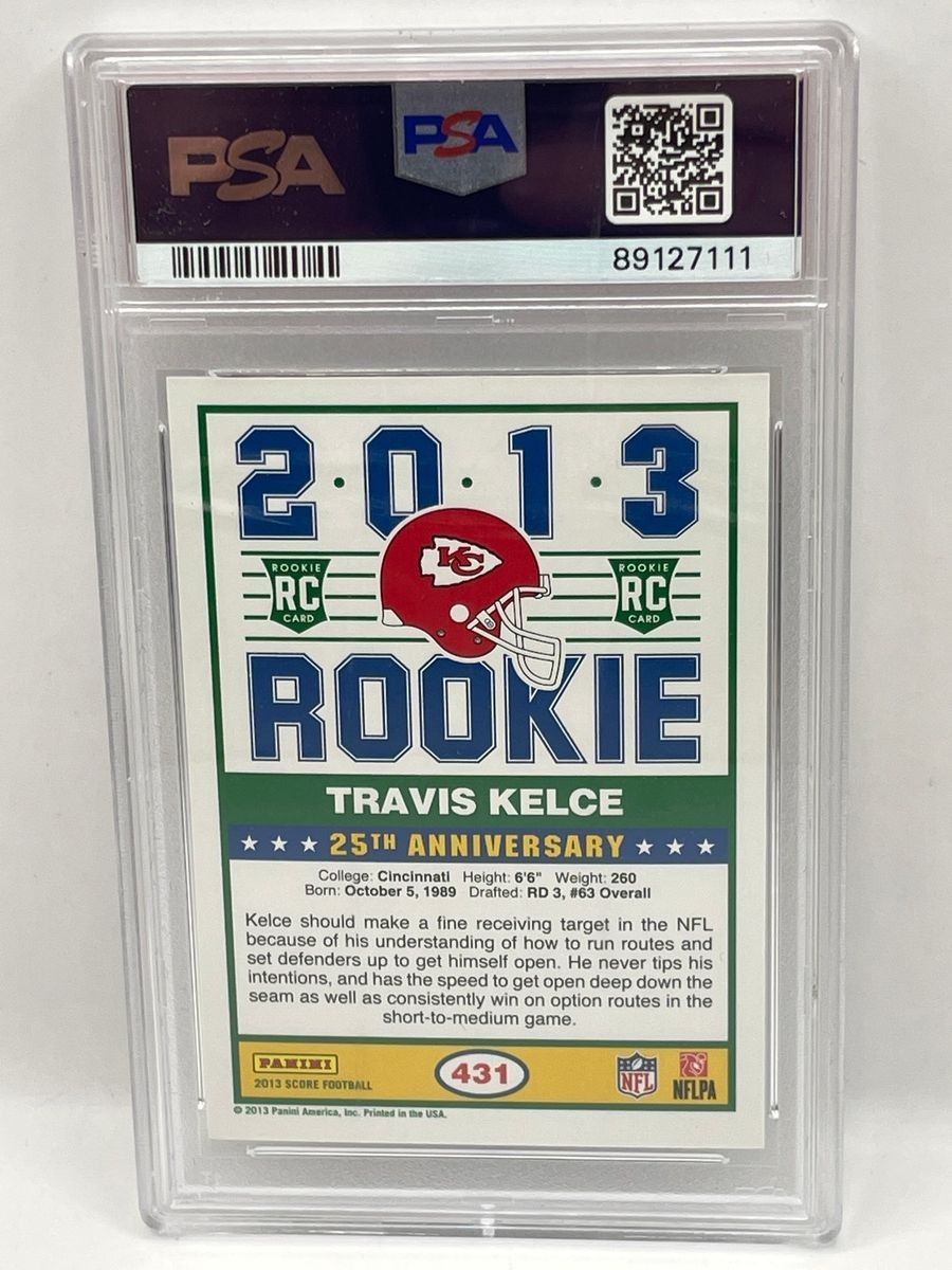 PANINI 2013 Score Travis Kelce Graded Rookie Card #431, PSA 9 view 2