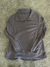 Eddie Bauer Women's Long Sleeve Polar Fleece Quarter Zip Pullover Purple