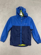 Eddie Bauer Kids Windbreaker Size Small 7/8 Blue Hooded Full Zip Youth